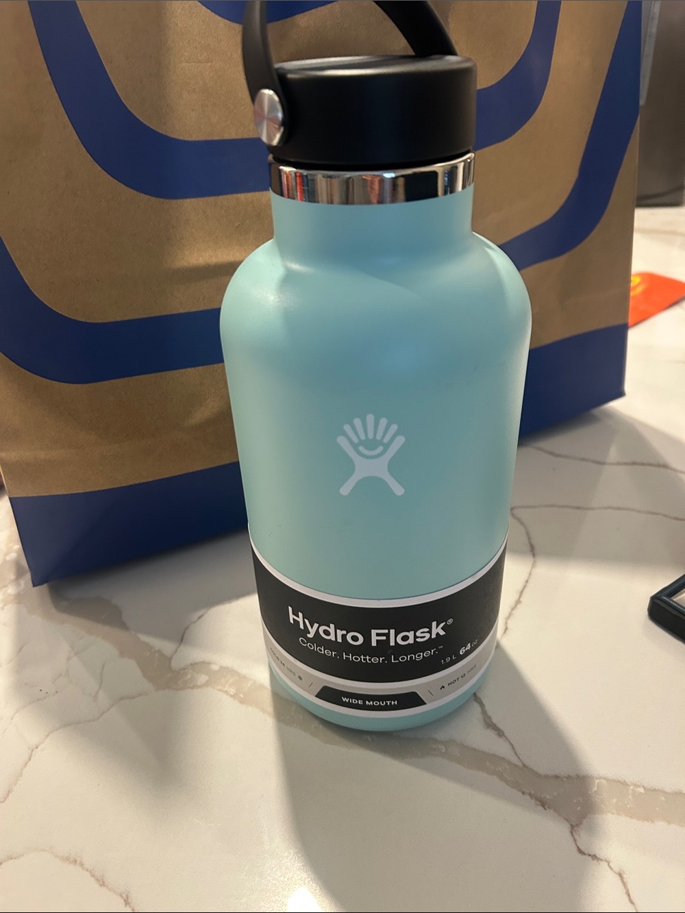 Hydro Flask Wide Mouth Bottle - Seafoam Blue